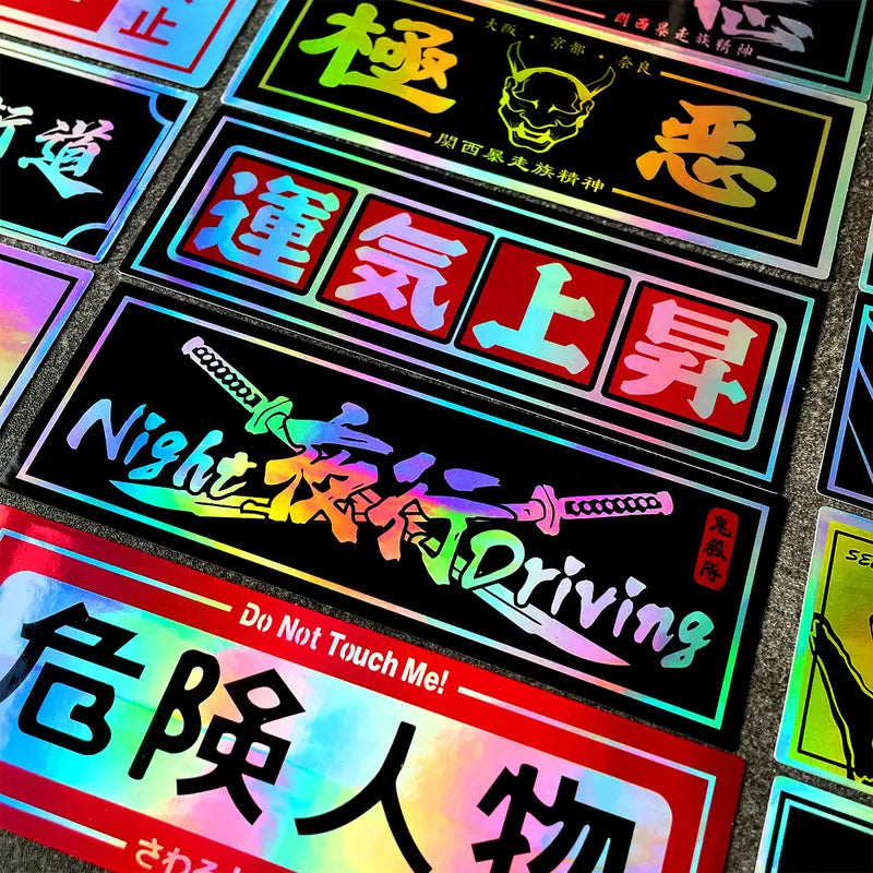 Reflective JDM Turning stickers Mix and Match (4- Pack)