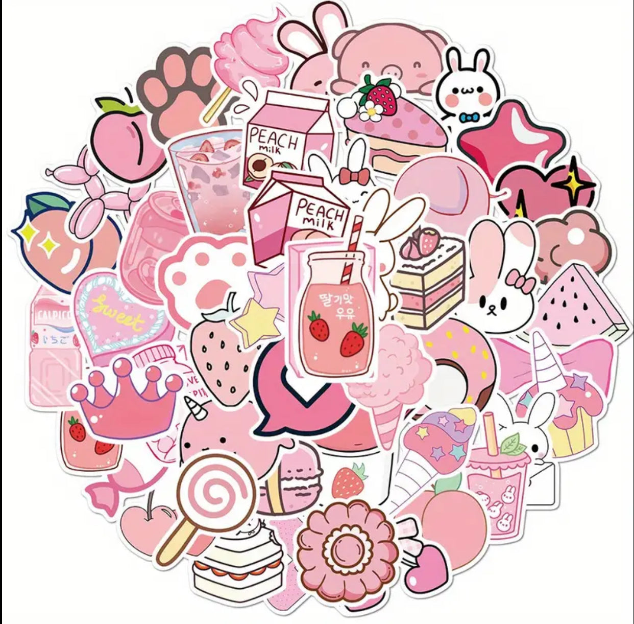 Pink Stickers Doodle Mix and Match