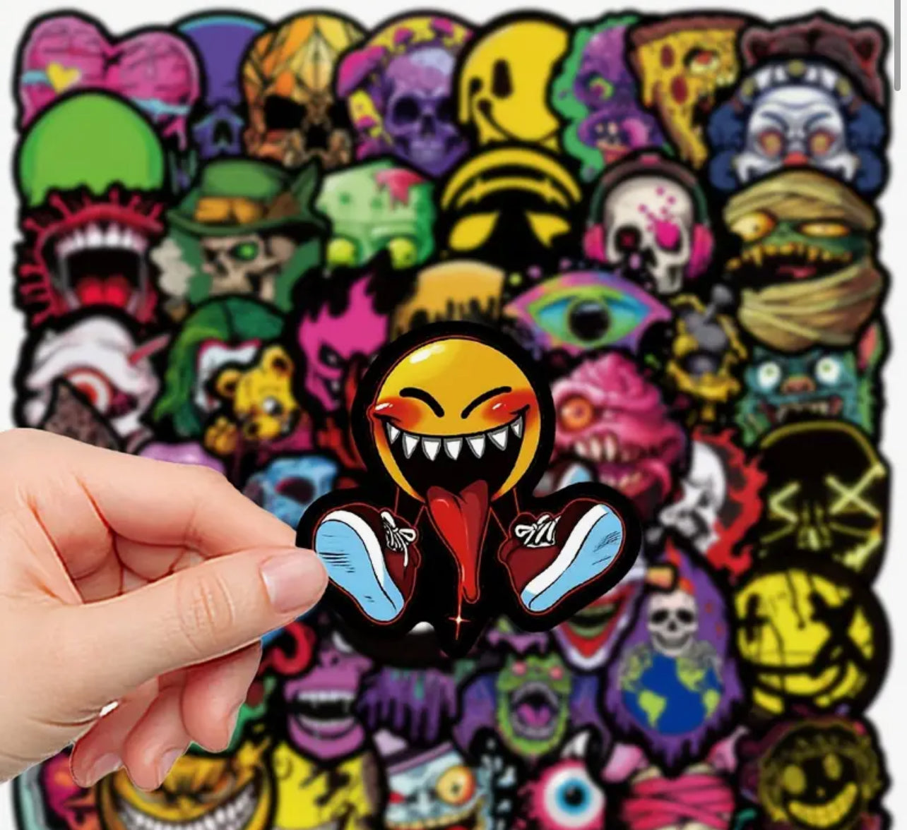 50pcs Vibrant Dark Cartoon Stickers