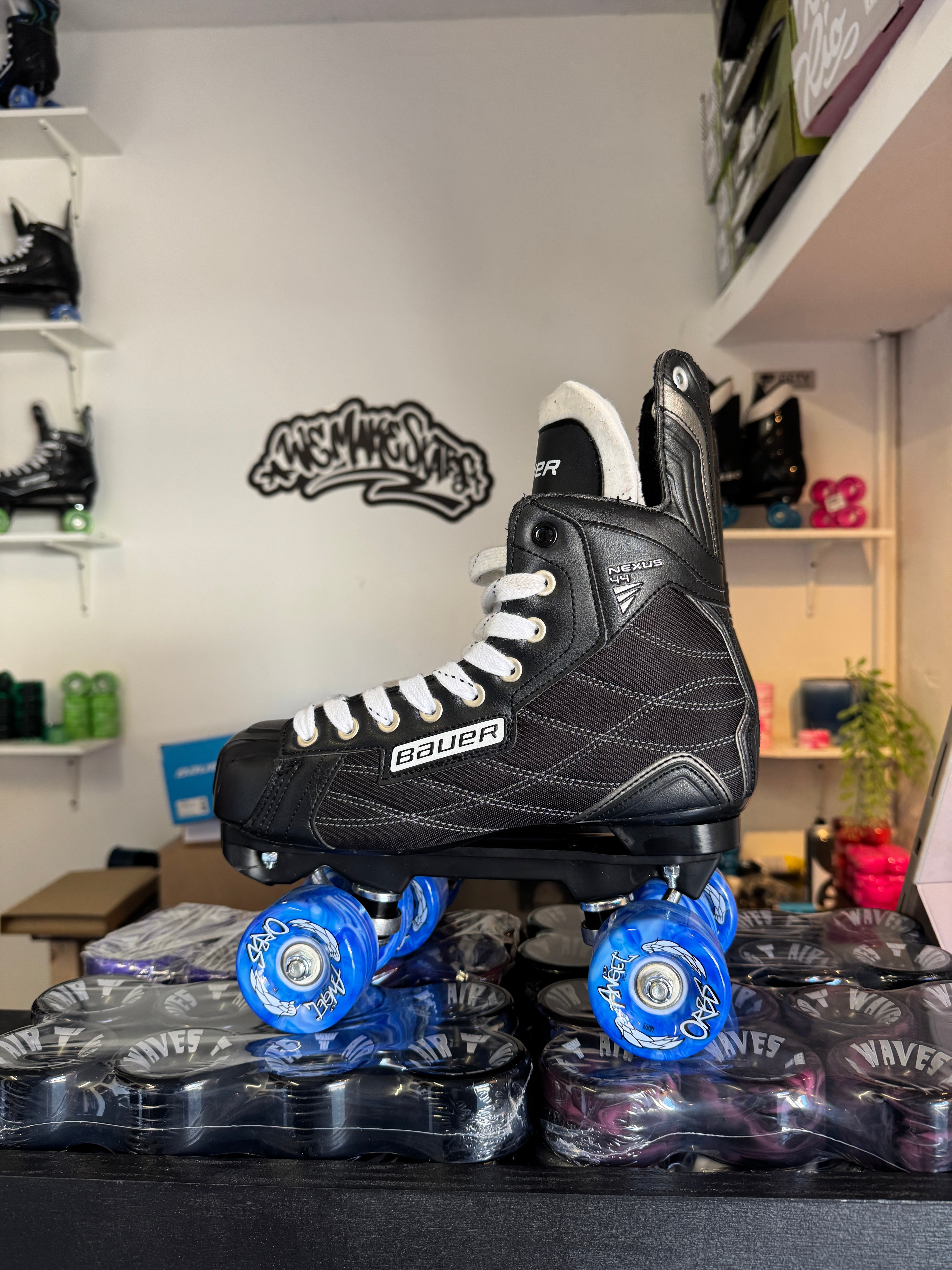 Renewed UK8.5 Bauer Nexus 44 quad Roller-skates full build