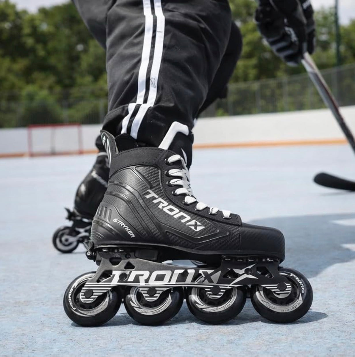 TronX Stryker Adjustable Senior Intermediate Junior Youth Roller Inline Hockey Skates 2024 New Model