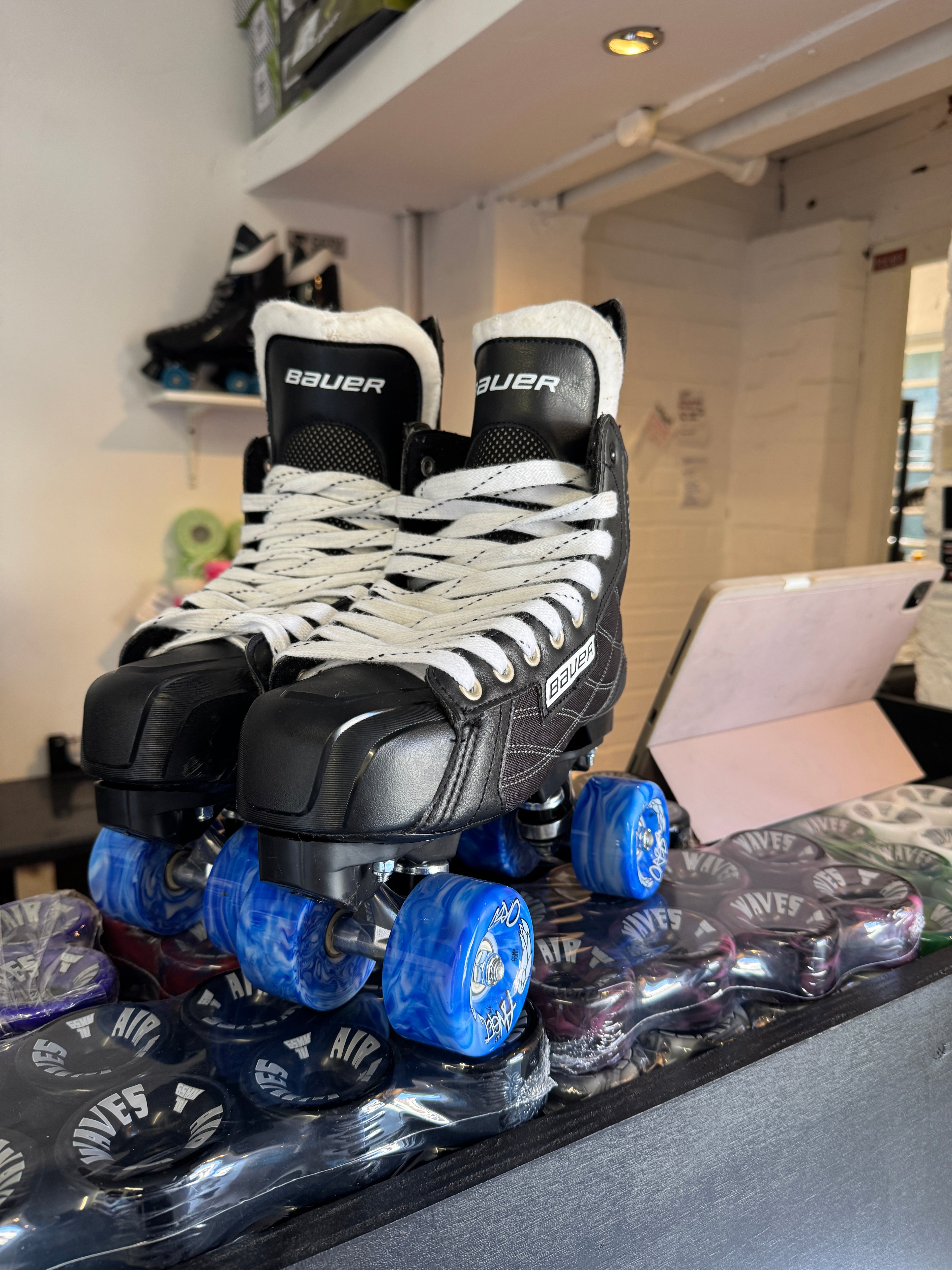 Renewed UK8.5 Bauer Nexus 44 quad Roller-skates full build