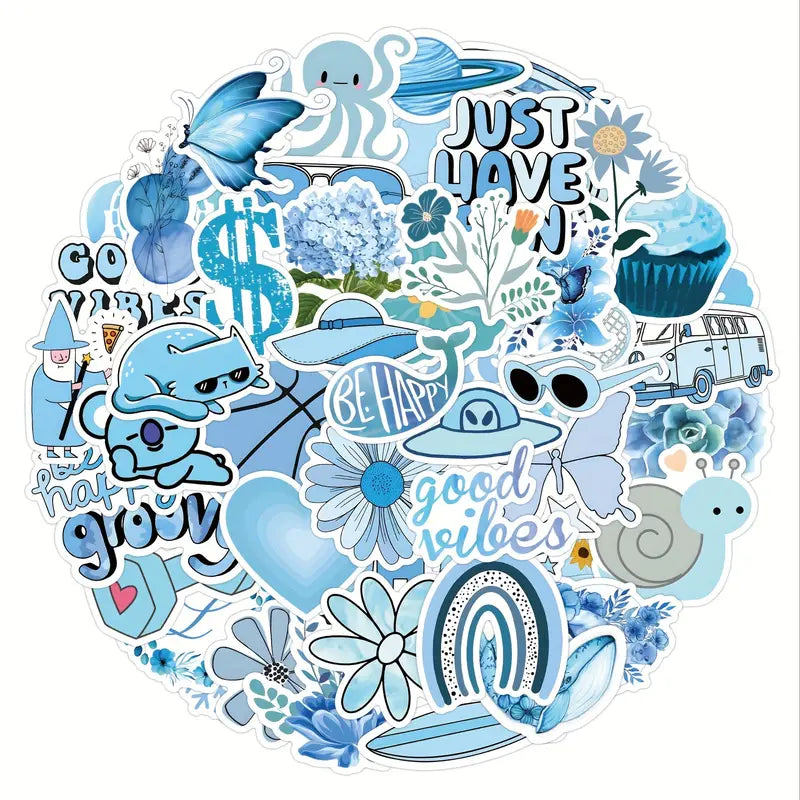 Blue cute Cartoon Stickers Mix and Match