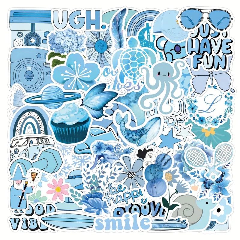 Blue cute Cartoon Stickers Mix and Match