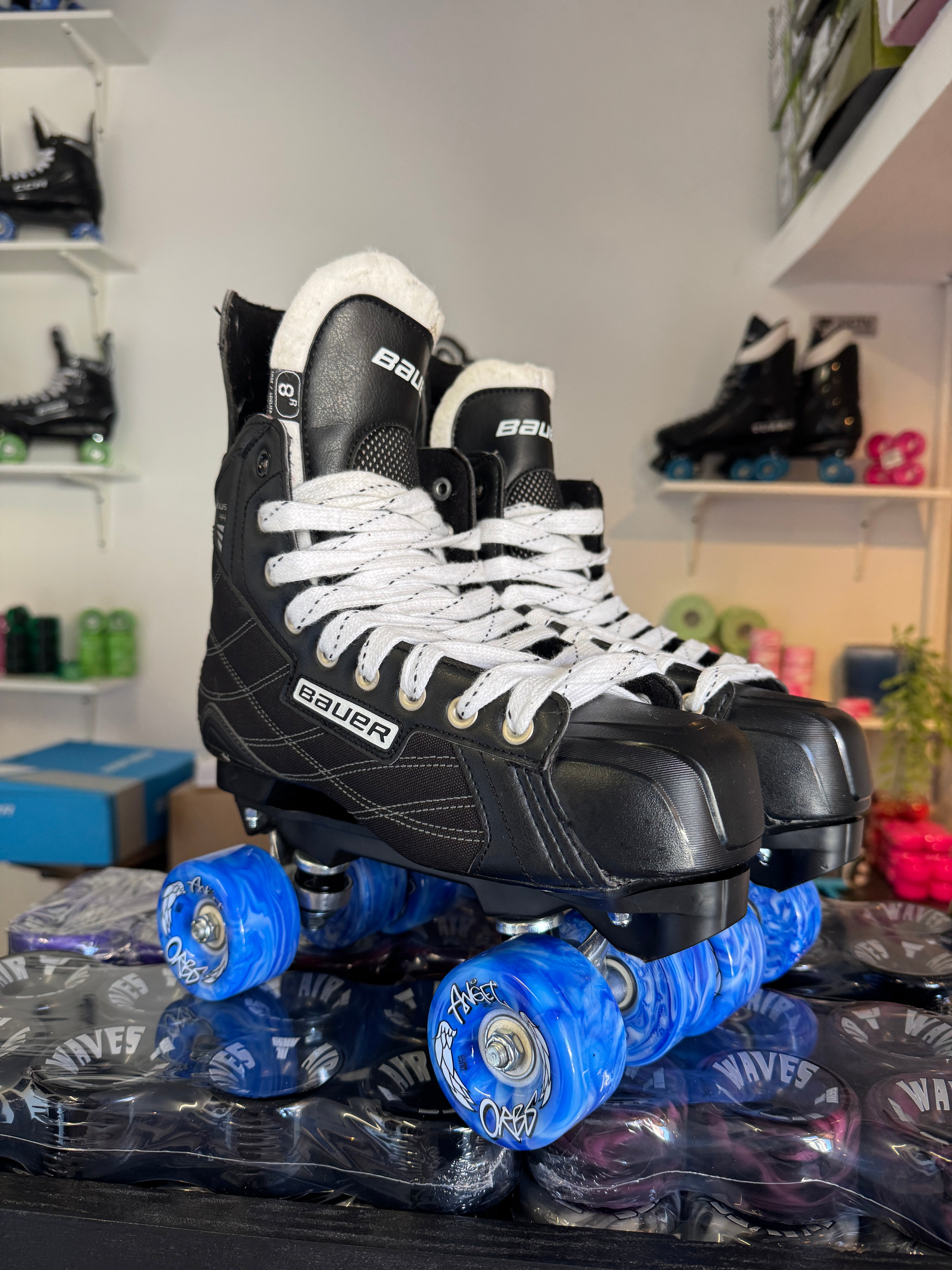Renewed UK8.5 Bauer Nexus 44 quad Roller-skates full build