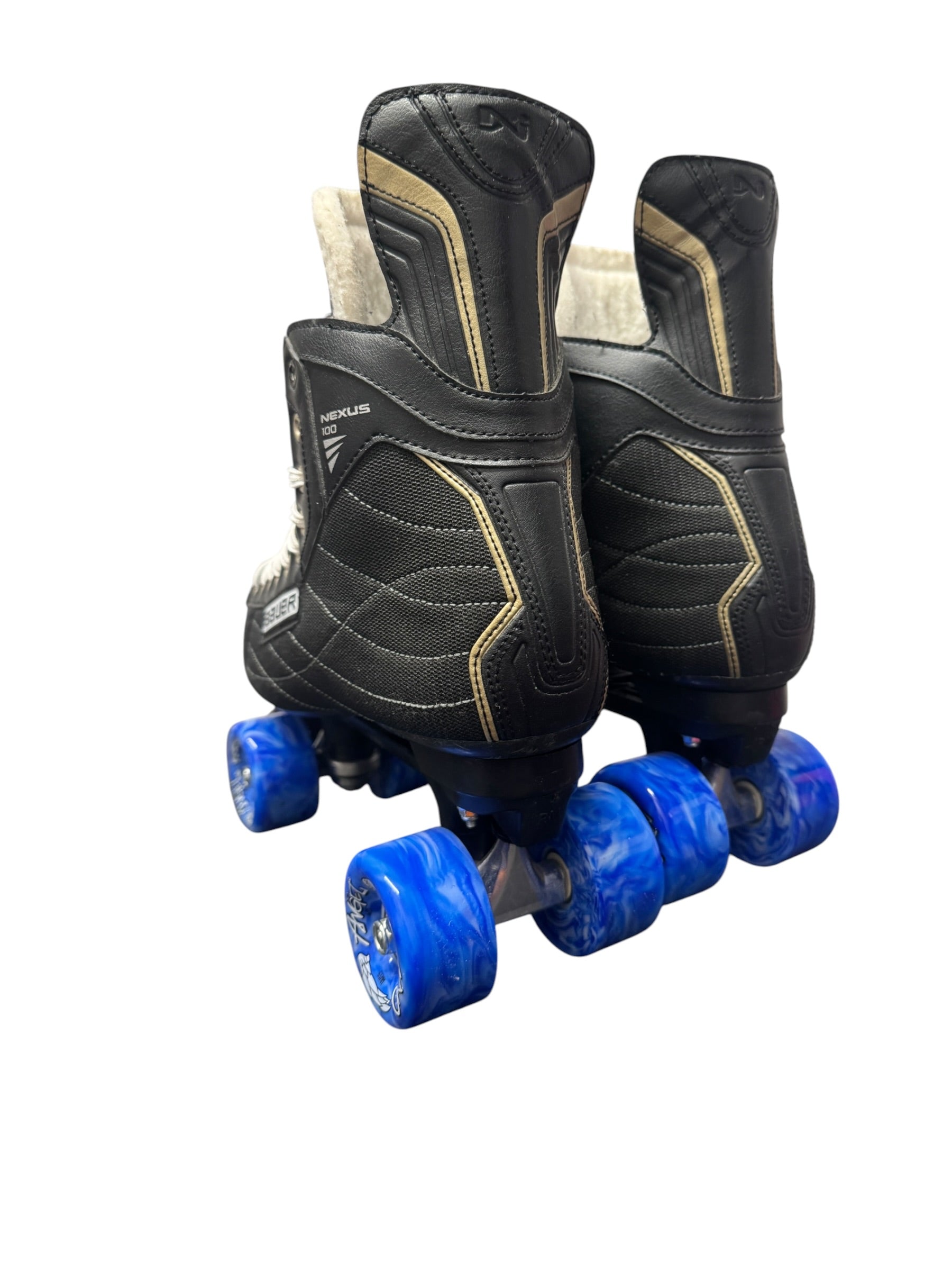 Renewed UK10.5 Bauer Nexus 100 quad Rollerskates full build