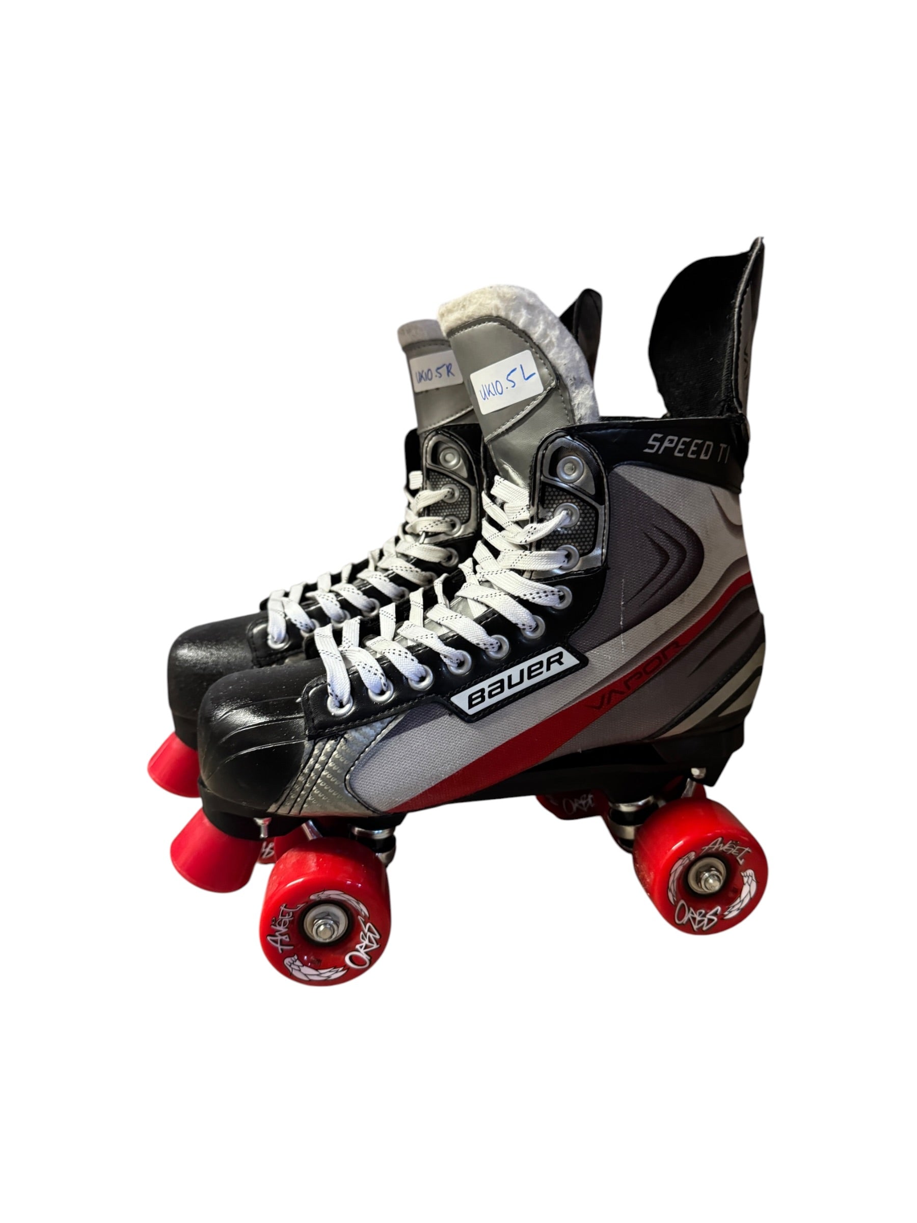 Renewed UK10.5 Bauer Speed it Vapours quad Rollerskates full build