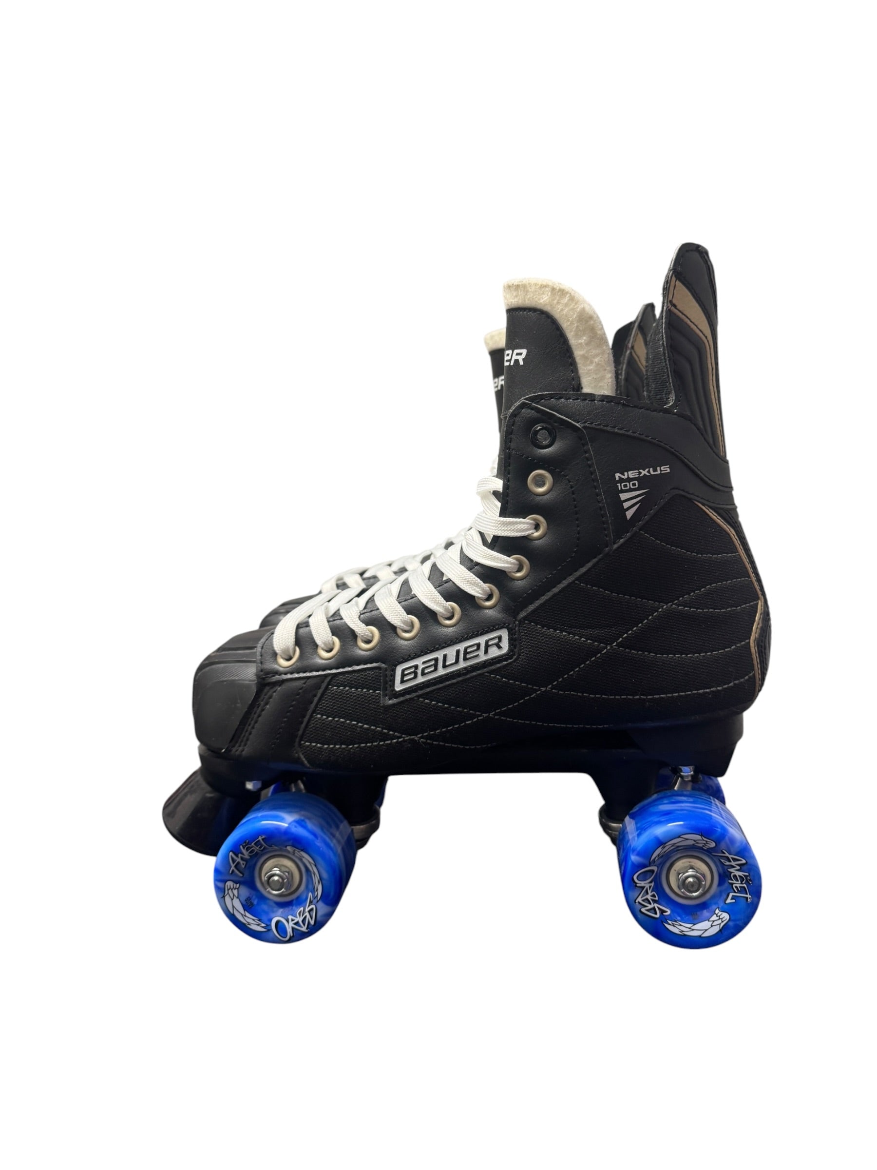 Renewed UK10.5 Bauer Nexus 100 quad Rollerskates full build