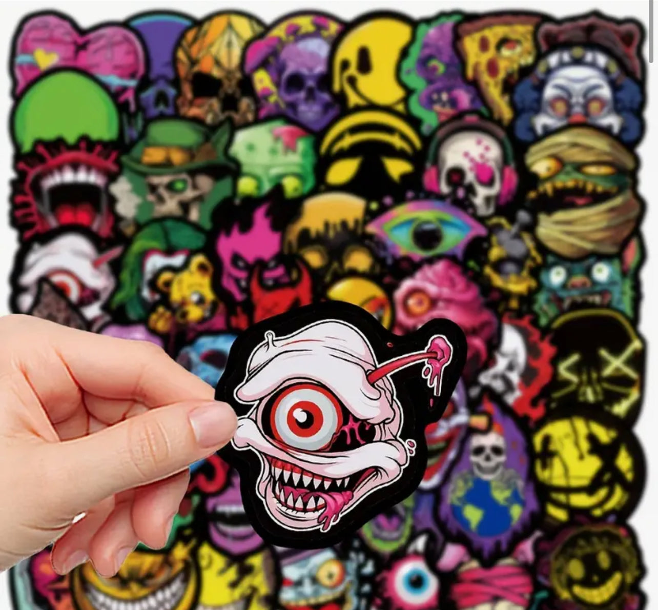 50pcs Vibrant Dark Cartoon Stickers