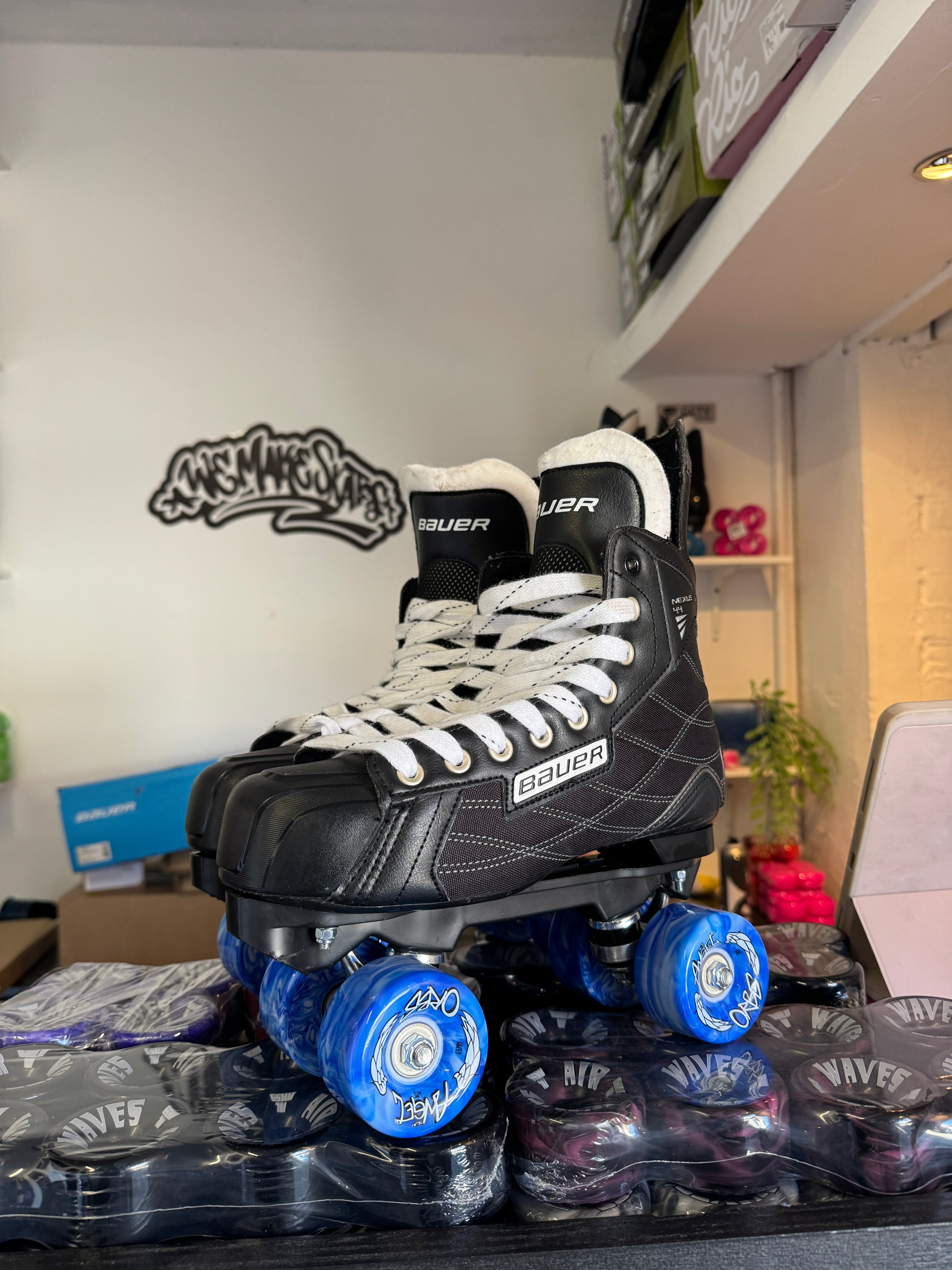 Renewed UK8.5 Bauer Nexus 44 quad Roller-skates full build