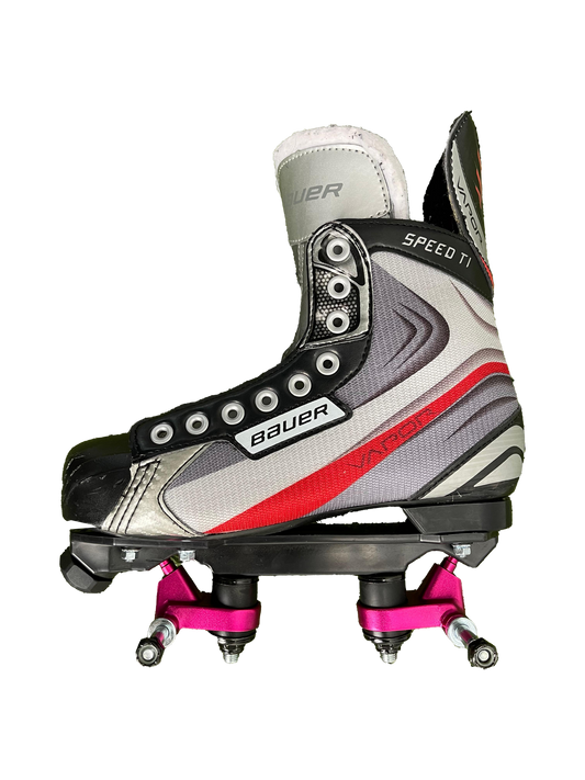 BAUER VAPOR WITH PInk Roller Skate Plates Quads