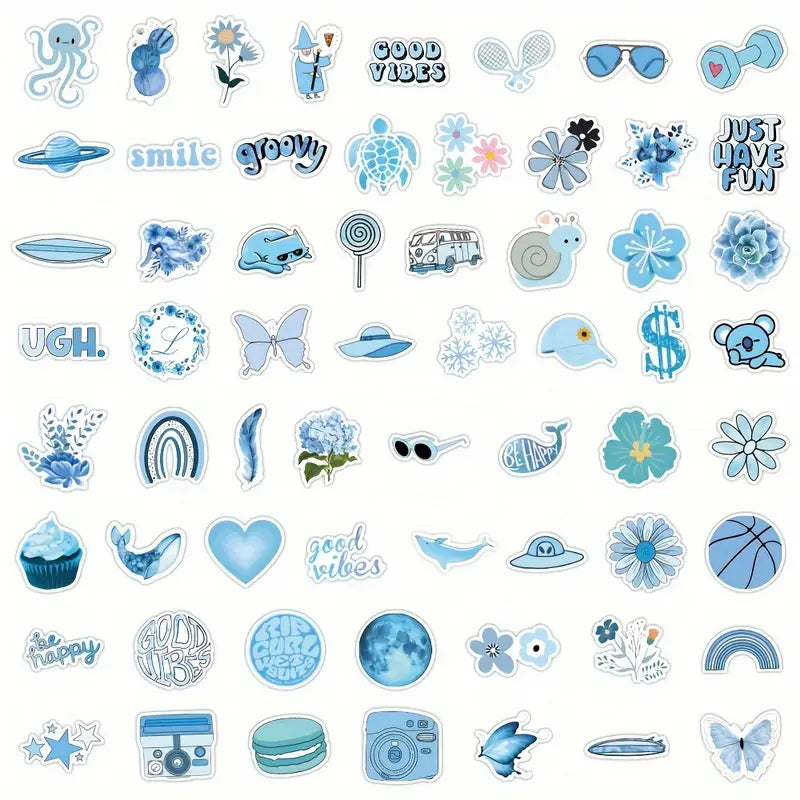 Blue cute Cartoon Stickers Mix and Match