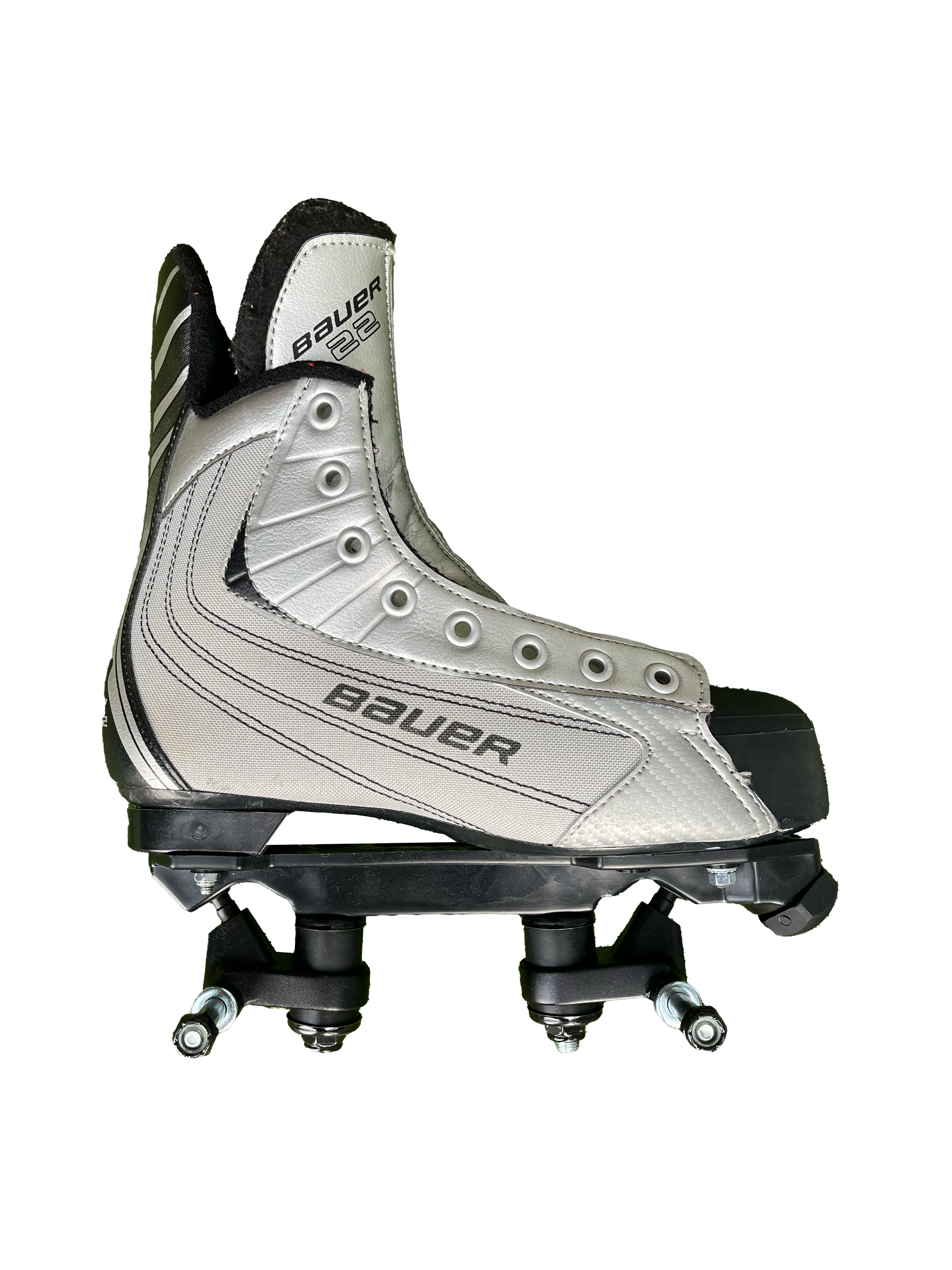UK8 Bauer Ignite 22 Silver Silver Sufer Quad Roller Skates